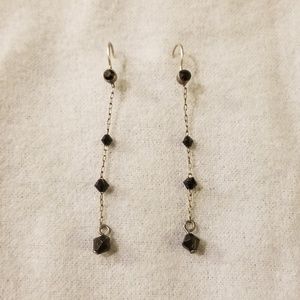 Black Bead Drop Earrings